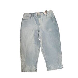 Lane Bryant Size 16 Boyfriend Capri Denim Plus Jeans NWT $79